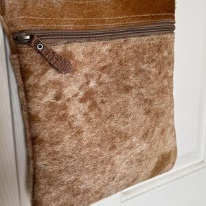Myra Bag Rustic Cowhide Leather Crossbody Bag Purse